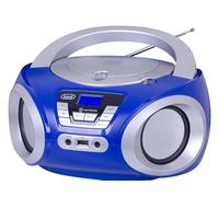 Trevi CMP 544 BT estéreo portátil inalámbrico con Reproductor de CD, USB, AUX-IN, Boombox Compacto con Pantalla LCD retroiluminada y Doble alimentación Red/batería, Blanco