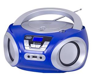 Trevi CMP 544 BT estéreo portátil inalámbrico con Reproductor de CD, USB, AUX-IN, Boombox Compacto con Pantalla LCD retroiluminada y Doble alimentación Red/batería, Blanco