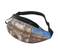 Trevi Fountain Rome - Riñonera de moda ajustable para hombres y mujeres, Black, Talla única, Riñoneras