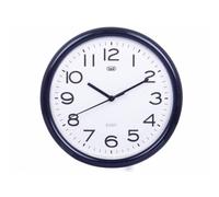 Trevi OM 3301 - Reloj de pared silencioso de 25,5 cm de diámetro con maquinaria de cuarzo, color negro