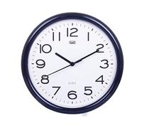 Trevi OM 3301 - Reloj de pared silencioso de 25,5 cm de diámetro con maquinaria de cuarzo, color negro