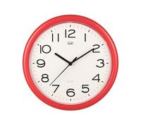 Reloj - Reloj de Pared Trevi OM 3301 - silencioso de 25,5 cm de diámetro con maquinaria de cuarzo, rojo TREVI, Rojo