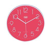 Trevi OM 3508 S - Reloj de Pared de Cuarzo con Movimiento silencioso, diámetro 30 cm, Rosa, 30 cm