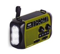 Trevi RA 7F30 BT Radio portátil multibanda FM/Am/SW con Reproductor MP3 inalámbrico, función Power Bank y Linterna LED, Carga Solar, con Dinamo o USB-C, Ideal para emergencias, Camping, Viajes, Verde