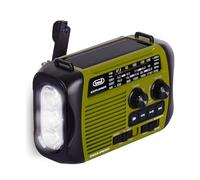Trevi RA 7F30 BT Radio portátil multibanda FM/Am/SW con Reproductor MP3 inalámbrico, función Power Bank y Linterna LED, Carga Solar, con Dinamo o USB-C, Ideal para emergencias, Camping, Viajes, Verde