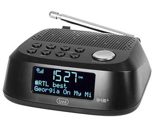 Trevi RC 80D4 Dab - Radiodespertador electrónico con Receptor Digital Dab/Dab+, Gran Pantalla LED, función Sleep, función Snooze, Color Negro