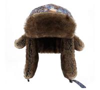 TREWQ Sombrero de trampero unisex para invierno, sombrero ruso cálido para invierno para hombres y mujeres, sombrero de algodón impermeable y a prueba de viento para esquí 56cm