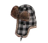 TREWQ Sombreros rusos unisex para hombre y mujer, sombrero de trampero negro y rojo de invierno con tartán, sombreros cálidos de cazador para esquí, patinaje 60cm