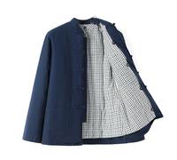 TREWQ Tang Suit Winter China Mujer Tradicional Tradicional 100% Algodón Tai Chi Uniforme de Manga Larga Tops Blue 1-4XL