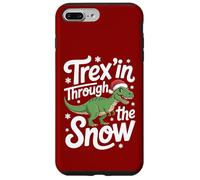 Trex'in Through The Snow Divertida Navidad con Dinosaurios Carcasa para iPhone 7 Plus/8 Plus
