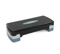 TREXO Aerobic Step - Step de 68 x 28 cm para ejercicios cardiovasculares y fitness, altura ajustable de 15 a 20 cm, resistente de polipropileno y TPR Step de aeróbic de alta calidad, color gris