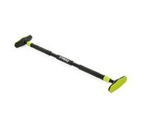 TREXO Barra de dominadas, longitud ajustable de 70 a 96 cm, color gris, de acero, carga máxima de hasta 150 kg, para dominadas y ejercicios de brazos y hombros, fácil montaje, barra con extremos de