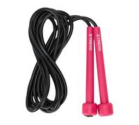 TREXO Basic - Comba para saltar para fitness en color rosa con longitud ajustable hasta 275 cm, ideal para el entrenamiento, de PVC y polipropileno con asas ajustables, ligera y cómoda