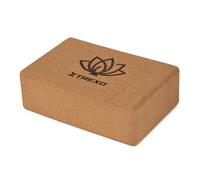 TREXO Bloque de yoga de corcho, marrón, 22 x 14 x 7 cm, fabricado en corcho 100% natural, superficie antideslizante, estable y seguro para todos los niveles de entrenamiento, ideal para pilates