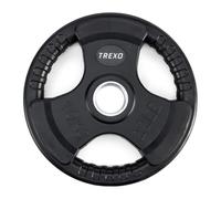 TREXO Discos Pesas de 10kg Discos Gym con Mangos Recubierto de Hierro Fundido para Barra de 32 mm de Diámetro para Fitness para Entrenamiento de Fuerza para Crossfit para Gym en Casa RW10