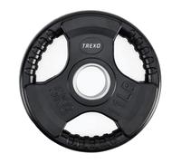 TREXO Discos Pesas de 5kg Discos Gym con Mangos Recubierto de Hierro Fundido para Barra de 24 mm de Diámetro para Fitness para Entrenamiento de Fuerza para Crossfit para Gym en Casa RW5
