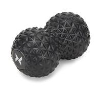 TREXO Doble bola doble en color negro, 16 x 9 x 9 cm, fabricada en EVA flexible, duradera y ligera, doble bola de masaje con superficie antideslizante, ideal para la cadera de la espalda y el cuello