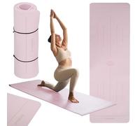TREXO Esterilla de gimnasia de 6 mm de grosor en color lila, tamaño 183 x 61 cm, con superficie antideslizante TPE, resistente a la deformación, ligera, ideal para yoga, pilates, estiramientos y