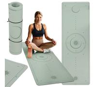 TREXO Esterilla de yoga en verde, 183 x 61 cm y 6 mm de grosor, esterilla de yoga de TPE ecológico con superficie antideslizante, fuerte agarre en el suelo, resistente a los daños, ligera