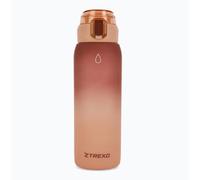 TREXO Haust - Botella de agua de 1000 ml, color marrón, acero inoxidable, Tritan, ABS, termo, resistente a los olores, cuello ancho, cierre rápido, ideal para fitness y cardio