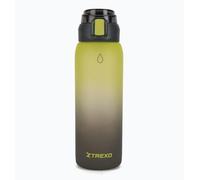 TREXO Haust - Botella térmica de 1000 ml, color amarillo/negro, acero inoxidable, Tritan, ABS, resistente a los olores, cuello ancho, cierre rápido, ideal para fitness y cardio
