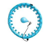 TREXO Hula Hoop con Peso y palitos de Masaje en Azul, 100 cm de diámetro, de ABS y PVC en tamaño Ajustable, Adelgazar la Cintura, tonifica el Abdomen