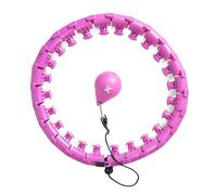 TREXO Hula Hoop con Peso y palitos de Masaje en Violeta, 100 cm de diámetro, de ABS y PVC. Tamaño Ajustable Adelgazar la Cintura. Aro de Hula Hoop con Peso del Vientre