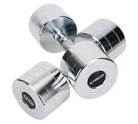 TREXO Juego de mancuernas cromadas de 2 x 12 kg, juego de mancuernas de acero con mango antideslizante, ideal para entrenamiento de fuerza, resistencia y funcionamiento, perfecto para casa y el