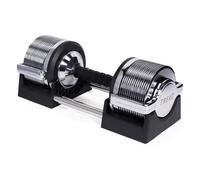 TREXO Mancuerna Ajustable Cromada 32 kg para Entrenamiento de Fuerza con 30 Niveles de Ajuste Mancurenas Ajustables Para Principiantes y Profesionales Para Fitness con Mango Ergonómico Antideslizante