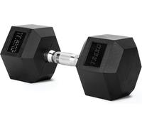 TREXO Mancuerna de 17,5 kg Hexagonal Duradera de Hierro Fundido con Revestimiento de Goma para Entrenamiento de Fuerza en Casa con Mango Ergonómico Mancuerna Estable y Versátil Hex