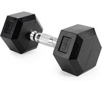 TREXO Mancuerna Hexagonales de 5kg Duradera de Hierro Fundido con Revestimiento de Goma para Gym en Casa con Mango Ergonómico Mancuerna Hex Estable y Versátil HXD50, 1 unidad