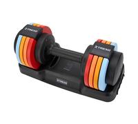 TREXO Multicolor - Mancuernas ajustables (1 x 24,5 kg, de acero con mango antideslizante, ideal para el entrenamiento de fuerza en casa y en el gimnasio), mancuernas ajustables con estabilidad