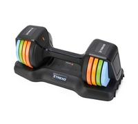 TREXO Multicolor - Mancuernas ajustables de 11,5 kg, de acero con mango antideslizante, ideal para el entrenamiento de fuerza en casa y en el gimnasio, mancuernas ajustables con base estable