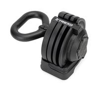 TREXO Pesa rusa ajustable de hierro fundido para ejercicios versátiles, 12 kg, con 16 niveles de resistencia ajustables, color negro