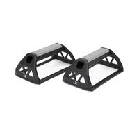 TREXO Puños para flexiones en color negro, 19 x 11 x 8 cm, base estable y antideslizante, de polipropileno resistente y TPR, mejora la eficacia del entrenamiento de fuerza y resistencia push-up (asas