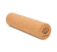 TREXO Rodillo de corcho marrón 40 x 10 cm de corcho ecológico 100% natural, versátil, ideal para yoga, pilates, calistenia y entrenamiento de fuerza, relajación muscular eficaz
