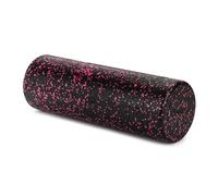 TREXO Rodillo de masaje de 45 x 15 m en color rosa y negro, juego de rodillo para fascia que proporciona alivio y mejora la condición física, superficie lisa, rodillo de espuma de masaje para