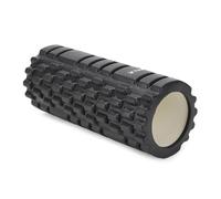 TREXO - Rollo de espuma (33 x 14 cm, espuma EVA/PP, resistente a la deformación, reduce la tensión muscular, superficie en relieve, ergonómico, ligero, ideal para yoga y pilates (negro)