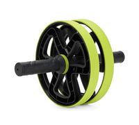 TREXO Rueda de entrenamiento abdominal en color lima, duradera y resistente, hecha de polipropileno y PVC, comodidad y comodidad, asas de espuma suave, medidas 28,5 x 18,5 (color lima)