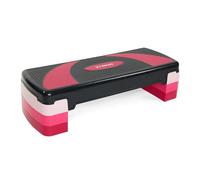 TREXO Step aeróbic Step 78 x 30 cm para entrenamiento cardiovascular y fitness, altura ajustable, 10 - 20 cm, duradero, de polipropileno y TPR, paso aeróbico de alta calidad, color rosa