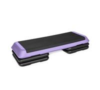 TREXO Stepper para casa - Step aeróbico con ajuste de altura de 3 niveles, fitness y deporte - Dispositivo de entrenamiento para principiantes y avanzados, soporta hasta 250 kg, negro/lila