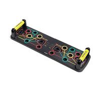 TREXO Tabla de flexiones multifuncional con expansor en color negro, tabla push-up Board Fitness de ABS y TP Komapkt 66 x 20 x 2 cm, versátil entrenamiento de fuerza, asas antideslizantes