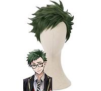 Trey Clover Cosplay peluca Twisted Wonderland Cosplay hombres peluca corta verde Cosplay Anime pelucas de Cosplay pelucas sintéticas resistentes al calor