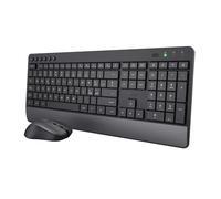 Trust Trezo Teclado inalámbrico y ratón, diseño Italiano QWERTY, diseño Duradero, Combo silencioso y ergonómico, duración de la batería 48 Meses, 2,4 GHz, Receptor USB, Resistencia a