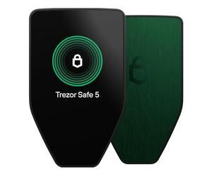 Trezor Safe 5 - Monedero Físico de Criptomonedas con Elemento Seguro y Frase de Contraseña, Táctil LCD en Color, Haptic Feedback, Seguridad de Bitcoin, Admite Miles de Monedas y Fichas (Green Beryl)