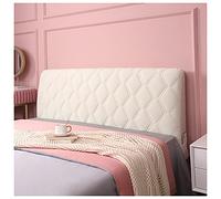 TRFBC Funda Protectora para cabecero de Cama, para Cama de Matrimonio/Individual, Acolchada Funda elástica protección de Color Liso decoración para Dormitorio Antipolvo,Blanco,170cm/66in