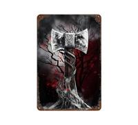 TRFJHDTRE Póster de metal con diseño de mitología nórdica nórdica, decoración de pared, decoración moderna de bar, 30 x 20 cm
