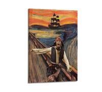 TRFJHDTRE Póster decorativo de Piratas del Caribe en lienzo para pared e impresión artística moderna para dormitorio familiar, 20 x 30 cm