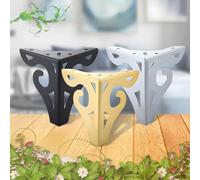 TRFVDVERD Patas de Metal Huecas Modernas for Muebles - 4 Piezas de 10 cm/12 cm for sofá con Protectores de Goma for mesita de Noche y Mesa de Centro(Gold,10cm/3.94inch)