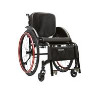 TRGCJGH Silla de ruedas autopropulsable para deportes, Silla de ruedas de traslado, Ligera, aluminio, Freno de mano, Ligera(Red,38cm Seat Width)